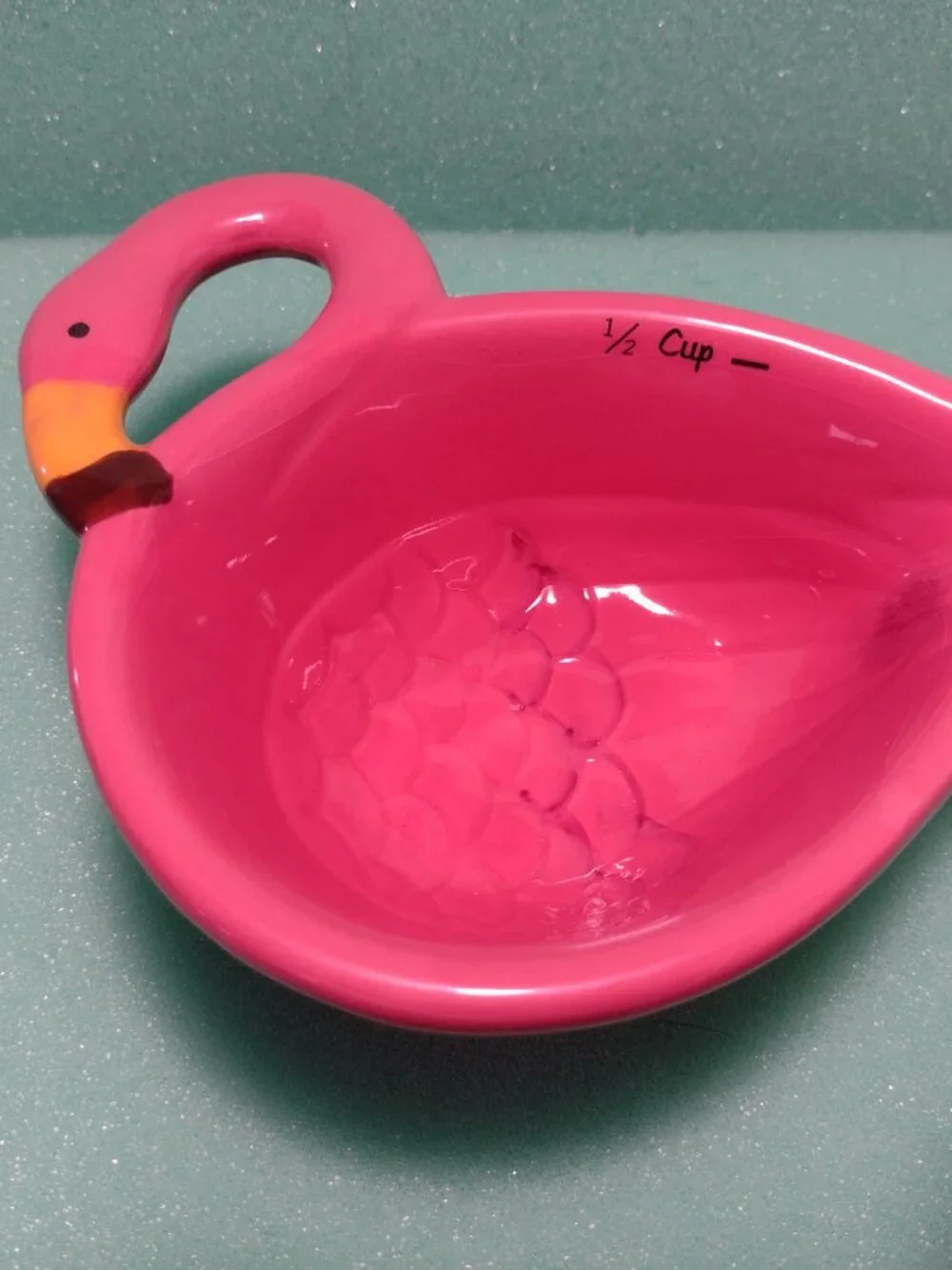 Ceramic Pink Flamingo Nesting Measuring Cups  and Measuring Spoons Set of 4 Each